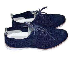Cole Haan Navy and Silver Knit Flats